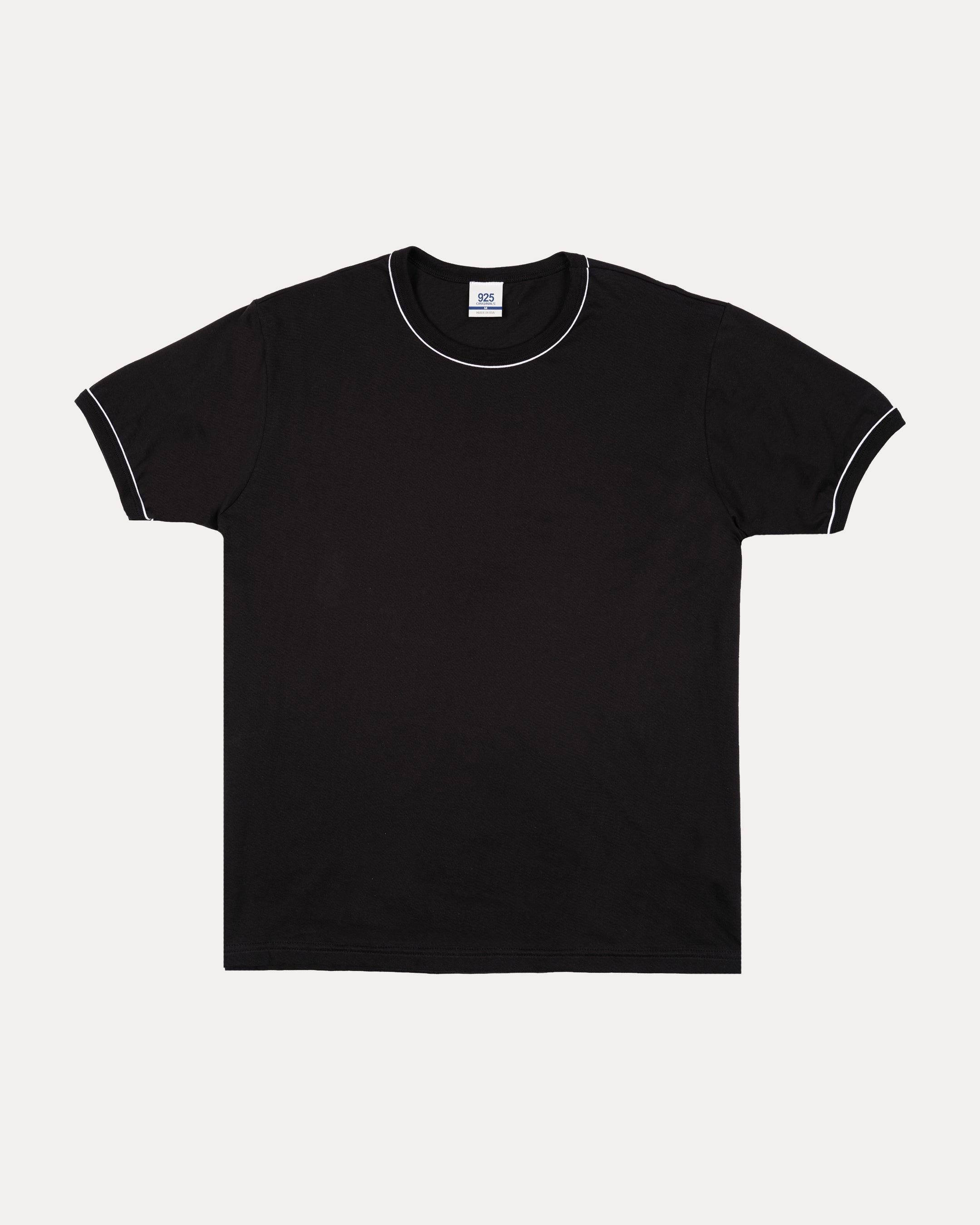 Piping Hot Ringer Tee - Black – 925 Originals